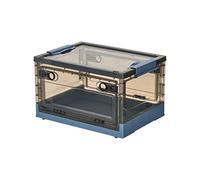 Ergocar Boîte de Rangement Pliable Transparente, Organisateur de Rangement Plastique avec Couvercle, Caisses de Rangement avec Porte d'entrée, pour Salon, Chambre, Bureau