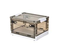 Ergocar Boîte de Rangement Pliable Transparente, Organisateur de Rangement Plastique avec Couvercle, Caisses de Rangement avec Porte d'entrée, pour Salon, Chambre, Bureau