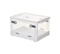 Ergocar Boîte de Rangement Pliable Transparente, Organisateur de Rangement Plastique avec Couvercle, Caisses de Rangement avec Porte d'entrée, pour Salon, Chambre, Bureau