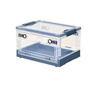 Ergocar Boîte de Rangement Pliable Transparente, Organisateur de Rangement Plastique avec Couvercle, Caisses de Rangement avec Porte d'entrée, pour Salon, Chambre, Bureau