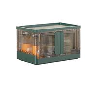 Ergocar Boîte de Rangement Pliable Transparente, Organisateur de Rangement Plastique avec Couvercle et Porte d'entrée, Caisses de Rangement pour Voiture, Armoires, Garde-Manger, Bureau