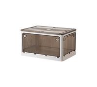 Ergocar Boîte de Rangement Pliable Transparente, Ouverture à Cinq Côtés, Organisateur de Rangement Plastique avec Couvercle, Caisses de Rangement pour Salon, Chambre, Bureau