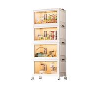 Ergocar Boite Rangement Pliable, Armoire De Rangement Transparente à Double Porte Double Face De Grande Capacité, Boîte De Rangement Élargie Et Agrandie Avec Poulies, Pour Chambre, Salon, Bureau