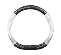 Ergocar Car Steering Wheel Sleeve, D-Type Forgeing Fibre De Carbone Et Manche De Volant en Cuir, 37-38 Cm / 14,5-15 Pouces, sans Glissement, Doux, Respirable,Style Sportif Moderne