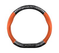 Ergocar Car Steering Wheel Sleeve, D-Type Forgeing Fibre De Carbone Et Manche De Volant en Cuir, 37-38 Cm / 14,5-15 Pouces, sans Glissement, Doux, Respirable,Style Sportif Moderne