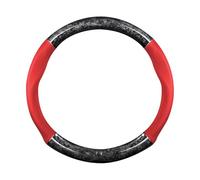 Ergocar Car Steering Wheel Sleeve, Rond Forging Carbon Fiber and Leather Material Steering Wheel Sleeve, 37-38cm/14.5-15inch, Non-Slip, Doux, Respirable, Style Sportif