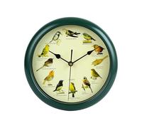 Ergocar Chant De Mur d'Oiseau Horloge Murale Douze Oiseau Chantant Batterie Alimentée (33,02 Cm) 13 Pouces