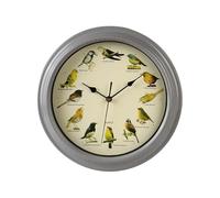 Ergocar Chant De Mur d'Oiseau Horloge Murale Douze Oiseau Chantant Batterie Alimentée (33,02 Cm) 13 Pouces