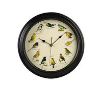 Ergocar Chant De Mur d'Oiseau Horloge Murale Douze Oiseau Chantant Batterie Alimentée (33,02 Cm) 13 Pouces