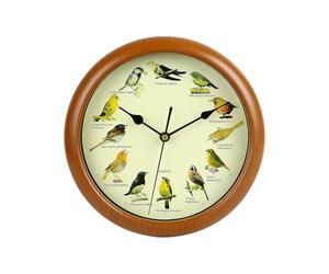 Ergocar Chant De Mur d'Oiseau Horloge Murale Douze Oiseau Chantant Batterie Alimentée (33,02 Cm) 13 Pouces