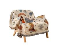 Ergocar Couverture Boho Franges, Douce et Confortable pour Canapé, Mince pour Home Office et Voyage