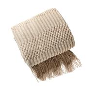 Ergocar Couverture, Couverture Tricotée Gland, Plaid Tissé Décoratif Léger et Doux, Couleur Solide Nordique Jeté Tapis à La, Plaid Jeté Canapé, pour Convient à Toutes Les Saisons