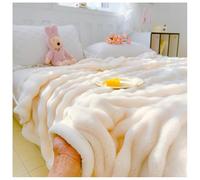 Ergocar Couverture Double Face en Fourrure De Lapin Épaisse mais Légère Douce Et Respirante avec Un Boulochage Minimal Convient pour Les Lits Et Les Canapés