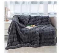 Ergocar Couverture, Plaid Fausse Fourrure de Lapin, Couverture de Décoration Intérieure, Chaude Plaid Double Face Doux pour Domicile, Les Voyages et Le Camping en Plein Air