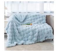 Ergocar Couverture, Plaid Fausse Fourrure de Lapin, Couverture de Décoration Intérieure, Chaude Plaid Double Face Doux pour Domicile, Les Voyages et Le Camping en Plein Air