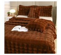 Ergocar Couverture, Plaid Fausse Fourrure de Lapin, Couverture de Décoration Intérieure, Chaude Plaid Double Face Doux pour Domicile, Les Voyages et Le Camping en Plein Air