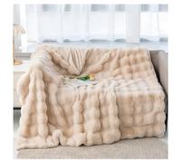 Ergocar Couverture, Plaid Fausse Fourrure de Lapin, Couverture de Décoration Intérieure, Chaude Plaid Double Face Doux pour Domicile, Les Voyages et Le Camping en Plein Air