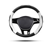Ergocar Couvre Volant de Voiture Cuir Microfibre avec Coussin Élastique EVA Sport Volant Protecteur Antidérapant pour Diamètre 38cm(15 ") (Blanc)