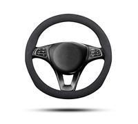 Ergocar Couvre Volant de Voiture Cuir Velours Suède Sport Volant Protecteur Antidérapant pour Diamètre 38cm(15 ") (Noir)