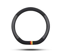 Ergocar Couvre Volant de Voiture D-forme Cuir Microfibre et Cuir PU Volant Protecteur Antidérapant pour diamètre 38cm(15 ") (D-Noir-G)