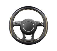 Ergocar Couvre Volant de Voiture Fibre de Carbone & Peau de Vache de Première Protecteur Antidérapant pour Diamètre 38cm(15 ")