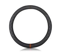 Ergocar Couvre Volant de Voiture Suède Microfibre Hiver Cchaud Respirant Sport Volant Protecteur Antidérapant pour Diamètre 38cm(15 ") (Noir Marron)