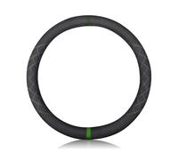 Ergocar Couvre Volant de Voiture Suède Microfibre Hiver Cchaud Respirant Sport Volant Protecteur Antidérapant pour Diamètre 38cm(15 ") (Noir Vert)