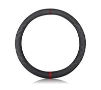 Ergocar Couvre Volant de Voiture Suède Microfibre Hiver Cchaud Respirant Sport Volant Protecteur Antidérapant pour Diamètre 38cm(15 ") (Noir Rouge)