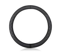 Ergocar Couvre Volant de Voiture Suède Microfibre Hiver Cchaud Respirant Sport Volant Protecteur Antidérapant pour Diamètre 38cm(15 ") (Noir)