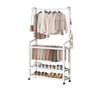 Ergocar Est Un Portemanteau Multifonctionnel, Un Porte-chaussures Et Un Rangement Multicouche, Il peut être déplacé et stabilisé à 360° et peut être placé dans le salon, le balcon et le porche.