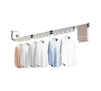 Ergocar Étendoir à Linge Mural, Cintre Mural Porte-vêtements Pliable avec Trous Suspendus, Rotatif à 360 °, Aluminium Etendoir Linge pour Balcon, Salle de Bains, Buanderie