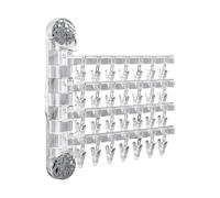 Ergocar Étendoir à Linge Mural, Rotation à 180°, Cintre Mural Porte-vêtements Pliable avec Agrafe, Multifonction Etendoir Linge pour Chaussettes, Serviettes, sous-vêtements
