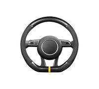 Ergocar Forme en D Housse Volant Voiture Universelle, Couvre Volant de Voiture Fibre de Carbone, Peau de Vache Couche Supérieure, Antidérapant Respirant, 38cm