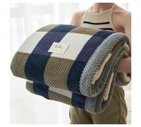 Ergocar Grande Couverture Douce en Velours Double Face Style à Rayures et Carreaux - 70,86 × 78,74 Pouces (180 × 200 Cm)