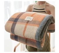 Ergocar Grande Couverture Douce Moelleuse Chaude En Velours à Double Face - Motif à Rayures à Carreaux - 70,86 × 78,74 Pouces (180 × 200 Cm)