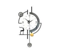 Ergocar Grande horloge murale vintage décorative avec pendule, sans tic-tac, horloge murale moderne en métal, pour salon, chambre à coucher, étude, bureau
