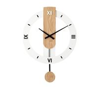 Ergocar Horloge balançoire en bois, horloge silencieuse à suspendre avec chiffres romains, convient pour la décoration du salon, de la cuisine, de la chambre à coucher, du bureau