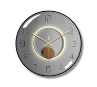 Ergocar Horloge Murale Art Déco Moderne en Métal - Silencieuse et Sans Tic-tac - Pour Salon, Chambre à Coucher, Salle D'étude, Bureau