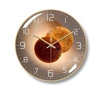 Ergocar Horloge murale art déco, sans tic-tac, horloge murale moderne en métal, adaptée pour le salon, la chambre, le bureau, la salle d'étude,
