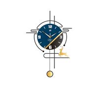 Ergocar Horloge Murale, Grande Horloge Murale Ronde en Métal avec Pendule, Moderne Horloge Murale Silencieuse, Design Minimaliste, pour Salon Chambre Salle à Manger Cuisine Bureau