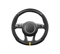 Ergocar Housse De Volant Ronde en Fibre Carbone Et Cuir Microfibre, Caoutchouc Antidérapant, Respirant Et Inodore, Convient pour Toutes Les Saisons. 38 Cm (15 Pouces)