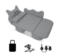 Ergocar Matelas Pneumatique de Voiture Chat Chanceux Gonflable de Siège Arrière Lit Voiture Multifonctionnel Pliant Siège Air d'auto Lit pour Camping Piscine Plage Voyages (Gris)