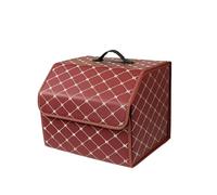 Ergocar Organisateur de Coffre de Voiture Cuir PU de Luxe Sacs pour Coffre de Voiture Grande Capacité Imperméable Organiseurs pour Auto/SUV/Camion (Vin Rouge-M)