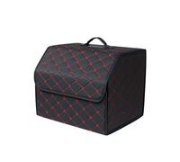 Ergocar Organisateur de Coffre de Voiture Cuir PU de Luxe Sacs pour Coffre de Voiture Grande Capacité Imperméable Organiseurs pour Auto/SUV/Camion (Noir Rouge-M)