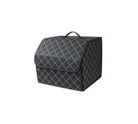 Ergocar Organisateur de Coffre de Voiture Cuir PU de Luxe Sacs pour Coffre de Voiture Grande Capacité Imperméable Organiseurs pour Auto/SUV/Camion (Noir-S)