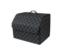Ergocar Organisateur de Coffre de Voiture Cuir PU de Luxe Sacs pour Coffre de Voiture Grande Capacité Imperméable Organiseurs pour Auto/SUV/Camion (Noir-M)
