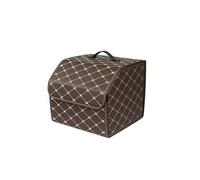 Ergocar Organisateur de Coffre de Voiture Cuir PU de Luxe Sacs pour Coffre de Voiture Grande Capacité Imperméable Organiseurs pour Auto/SUV/Camion (Marron-S)