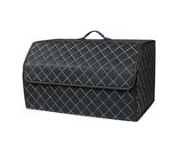 Ergocar Organisateur de Coffre de Voiture Cuir PU de Luxe Sacs pour Coffre de Voiture Grande Capacité Imperméable Organiseurs pour Auto/SUV/Camion (Noir-L)