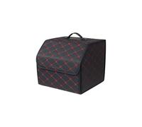 Ergocar Organisateur de Coffre de Voiture Cuir PU de Luxe Sacs pour Coffre de Voiture Grande Capacité Imperméable Organiseurs pour Auto/SUV/Camion (Noir Rouge-S)