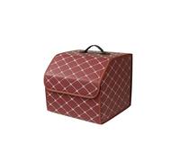 Ergocar Organisateur de Coffre de Voiture Cuir PU de Luxe Sacs pour Coffre de Voiture Grande Capacité Imperméable Organiseurs pour Auto/SUV/Camion (Vin Rouge-S)